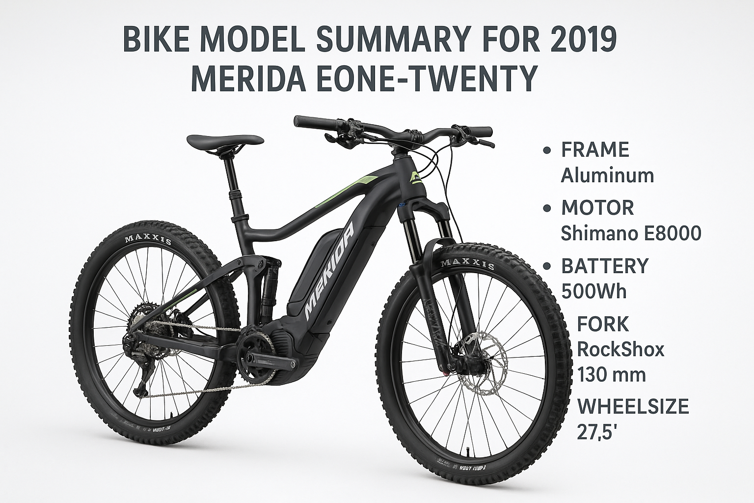 Bike Model Summary For 2019 Merida Eone Twenty