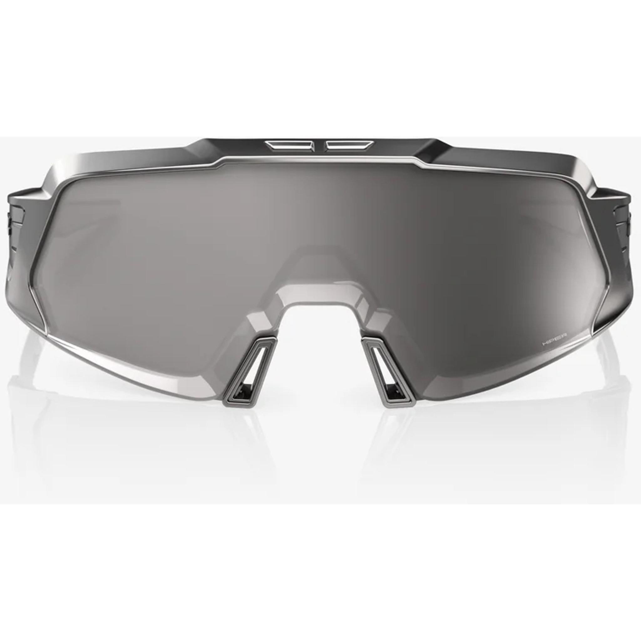 100% Korbin X Sunglasses Gloss Black Chrome - HiPER Silver Mirror Lens
