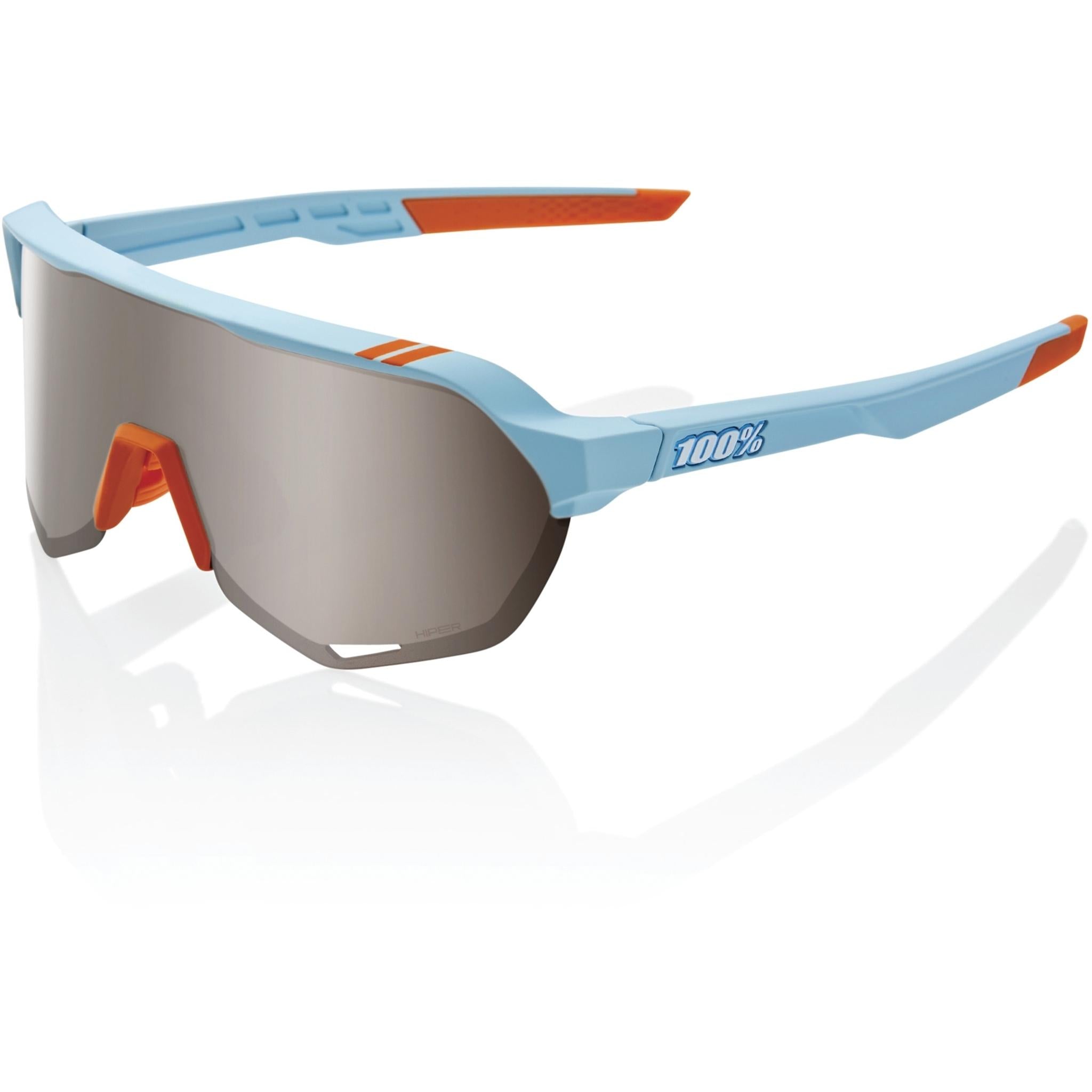 100% S2 Sunglasses Soft Tact Two Tone - HiPER Silver Mirror Lens