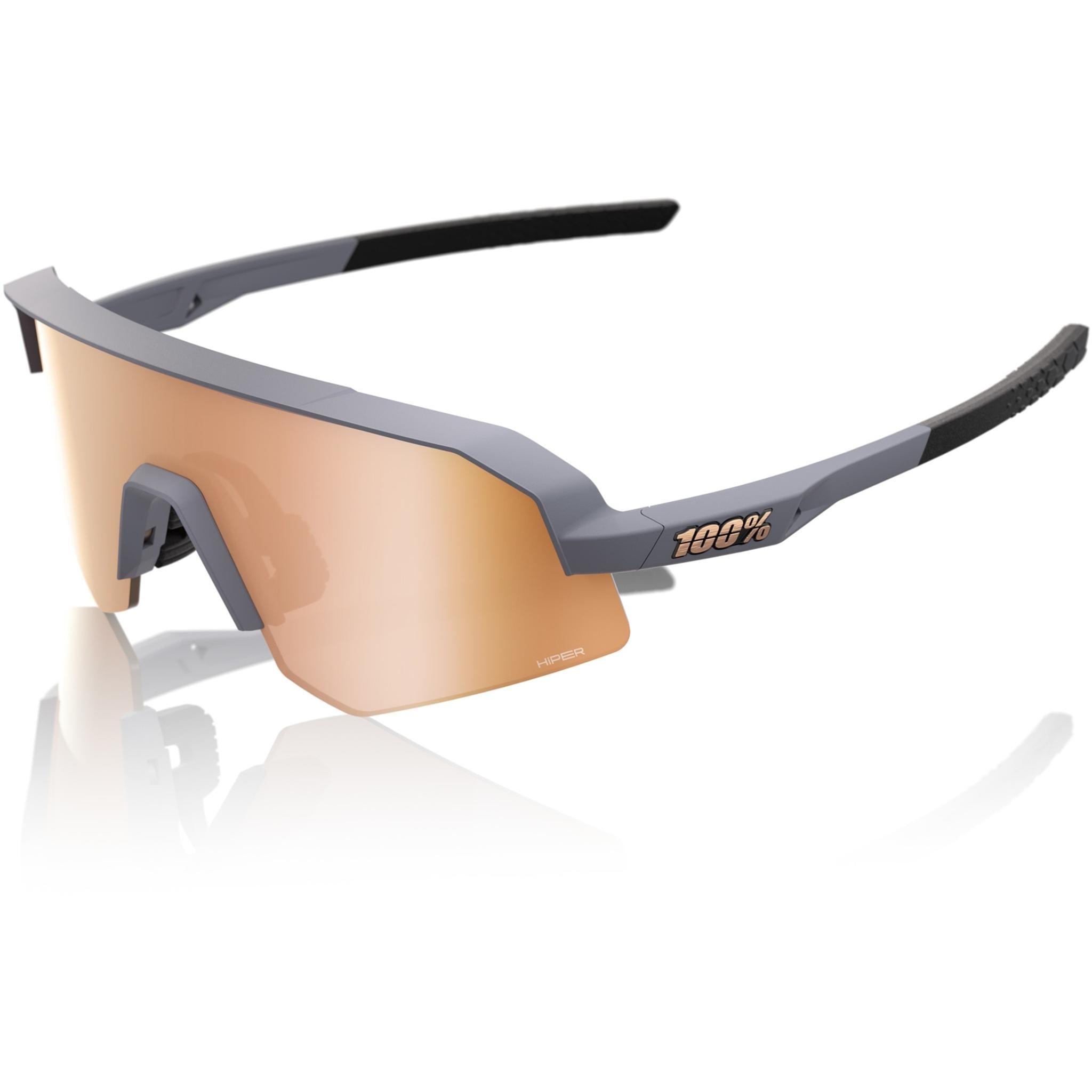100% Slendale SL Sunglasses Soft Tact Grey - HiPER Copper Mirror Lens