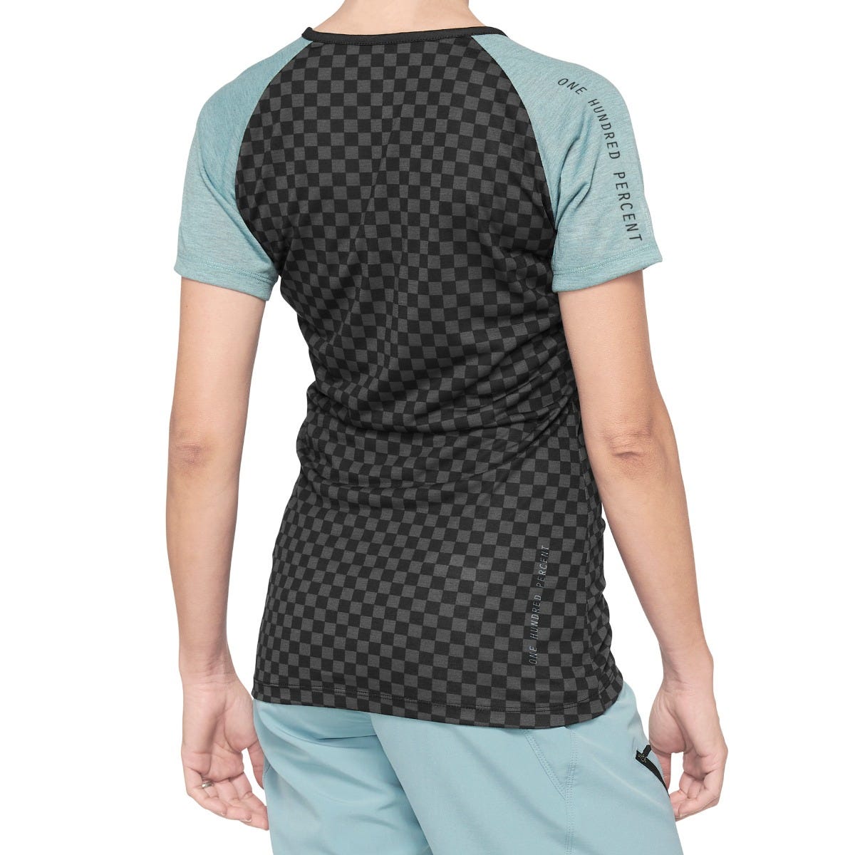 100% Airmatic Short Sleeve Women's Jersey Seafoam/Checkers