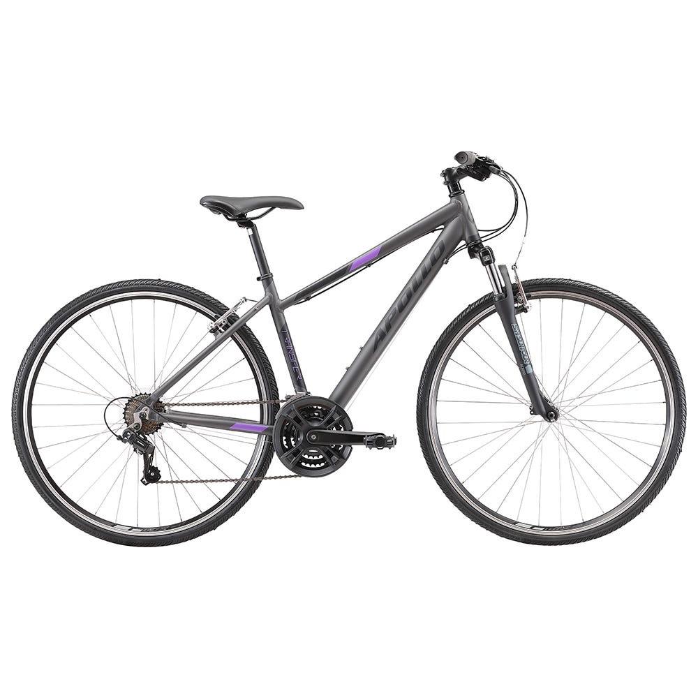 Apollo Transfer 10 Hybrid Bike Charcoal/Black/Lavender – 99 Bikes