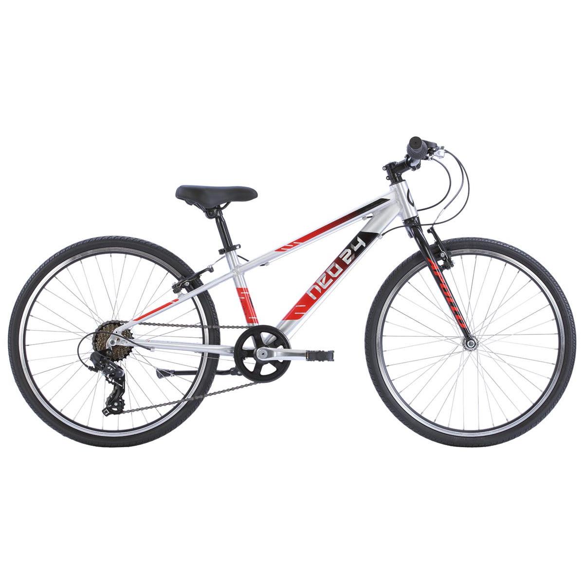 Neo Kids Bike 24'' 7-Speed Silver with Black Red Fade – 99 Bikes