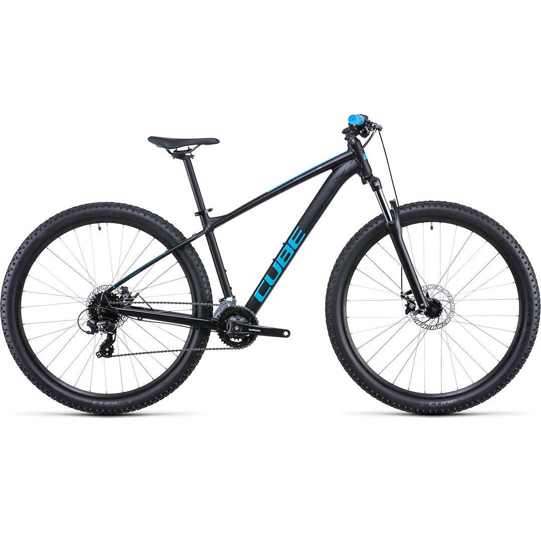 Cube Aim Hardtail Mountain Bike Black 'n' Blue Euro Spec – 99 Bikes