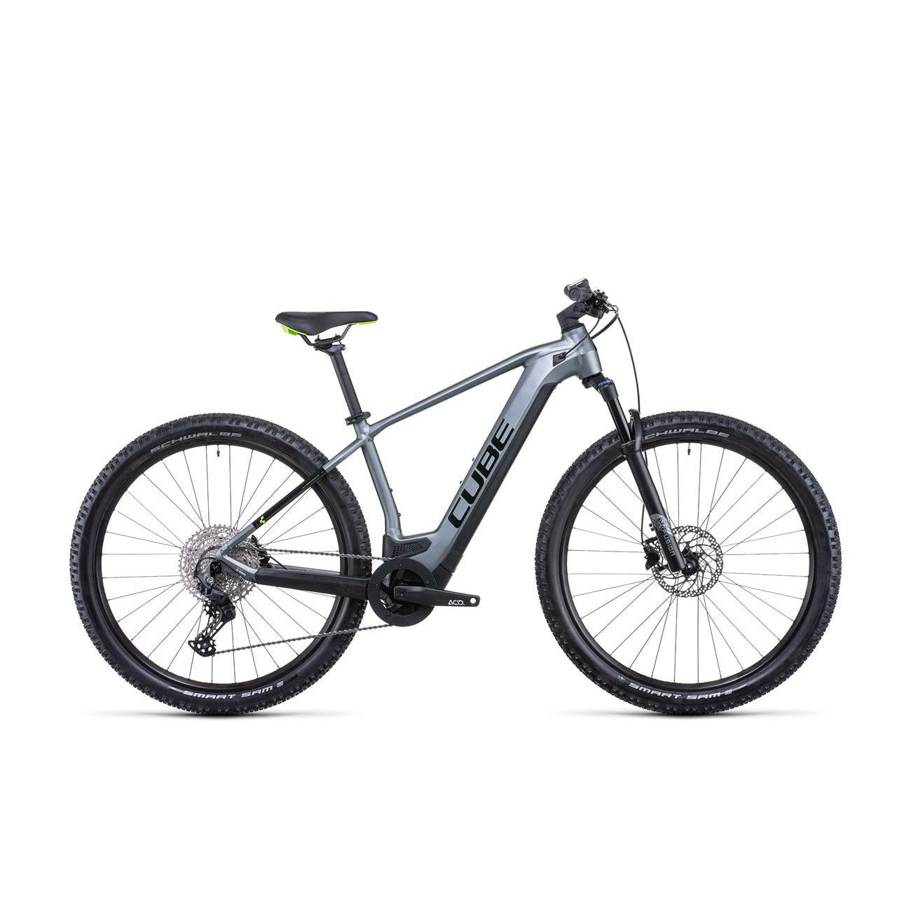 cube e-bike 400 watt Cube Reaction Hybrid Pro 400 Electric Mountain Bike Flash Grey/Green – 99 Bikes