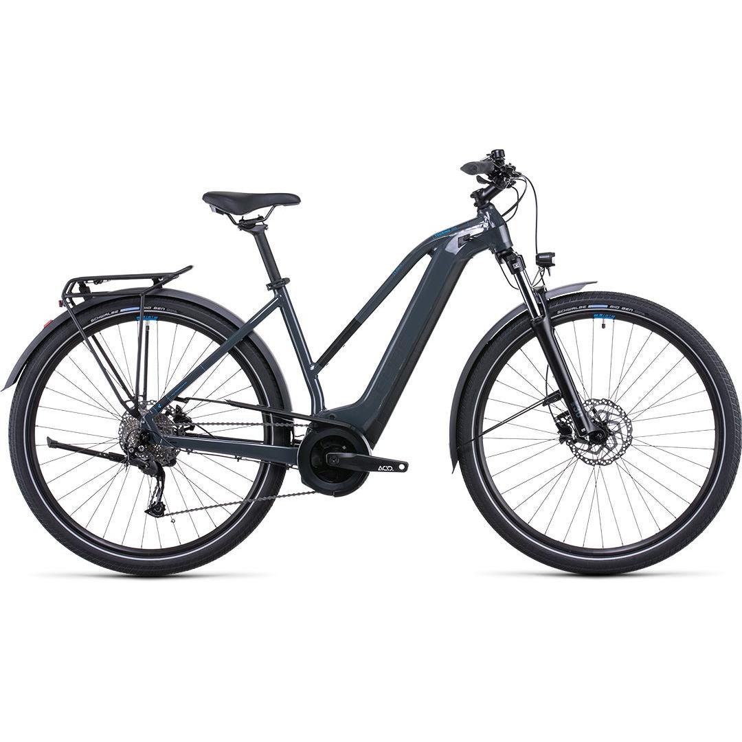 Cube Touring Hybrid ONE Trapeze Electric Hybrid Bike Grey Blue 'n