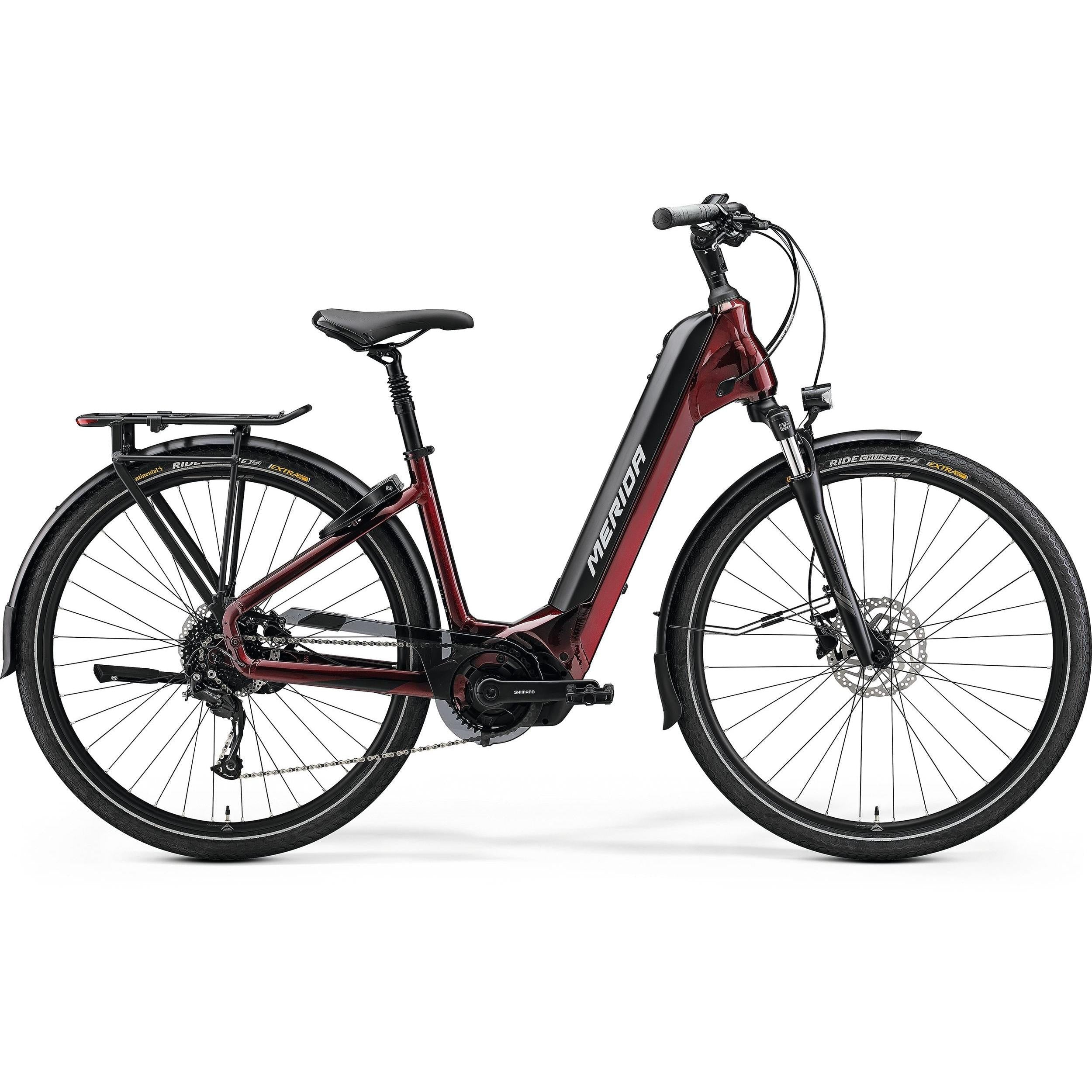 Merida eSpresso 400 S EQ 504Wh Electric Hybrid Bike Burgundy Red