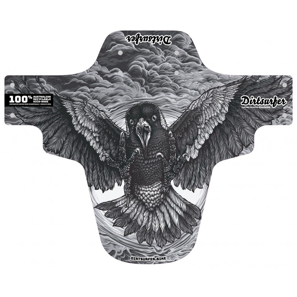 Dirtsurfer Mudguard Swooping Magpie Black and White