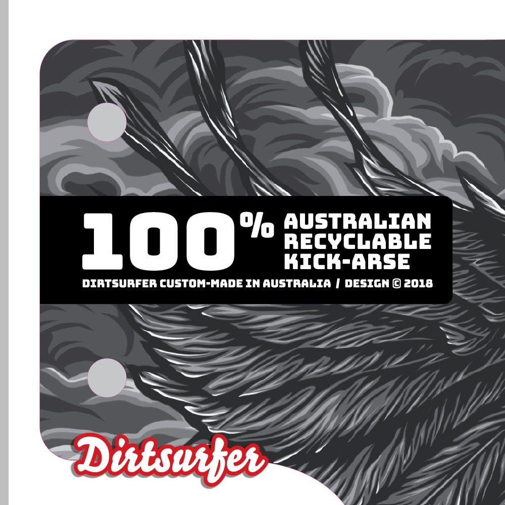 Dirtsurfer Mudguard Swooping Magpie Black and White