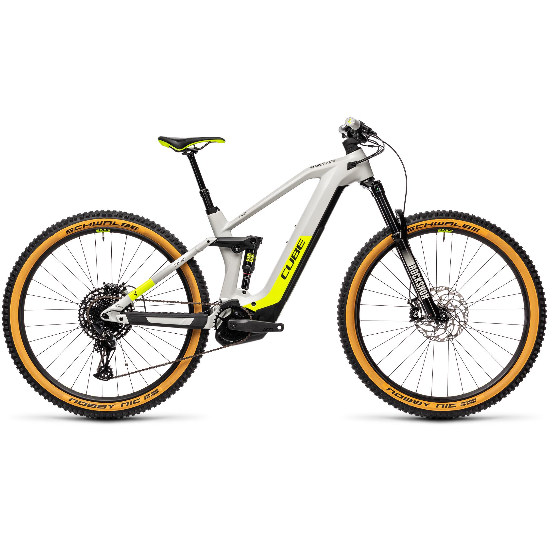 cube e bike fully 625 watt Cube Stereo Hybrid 140 HPC Race 625 Electric Mountain Bike Grey/Yellow