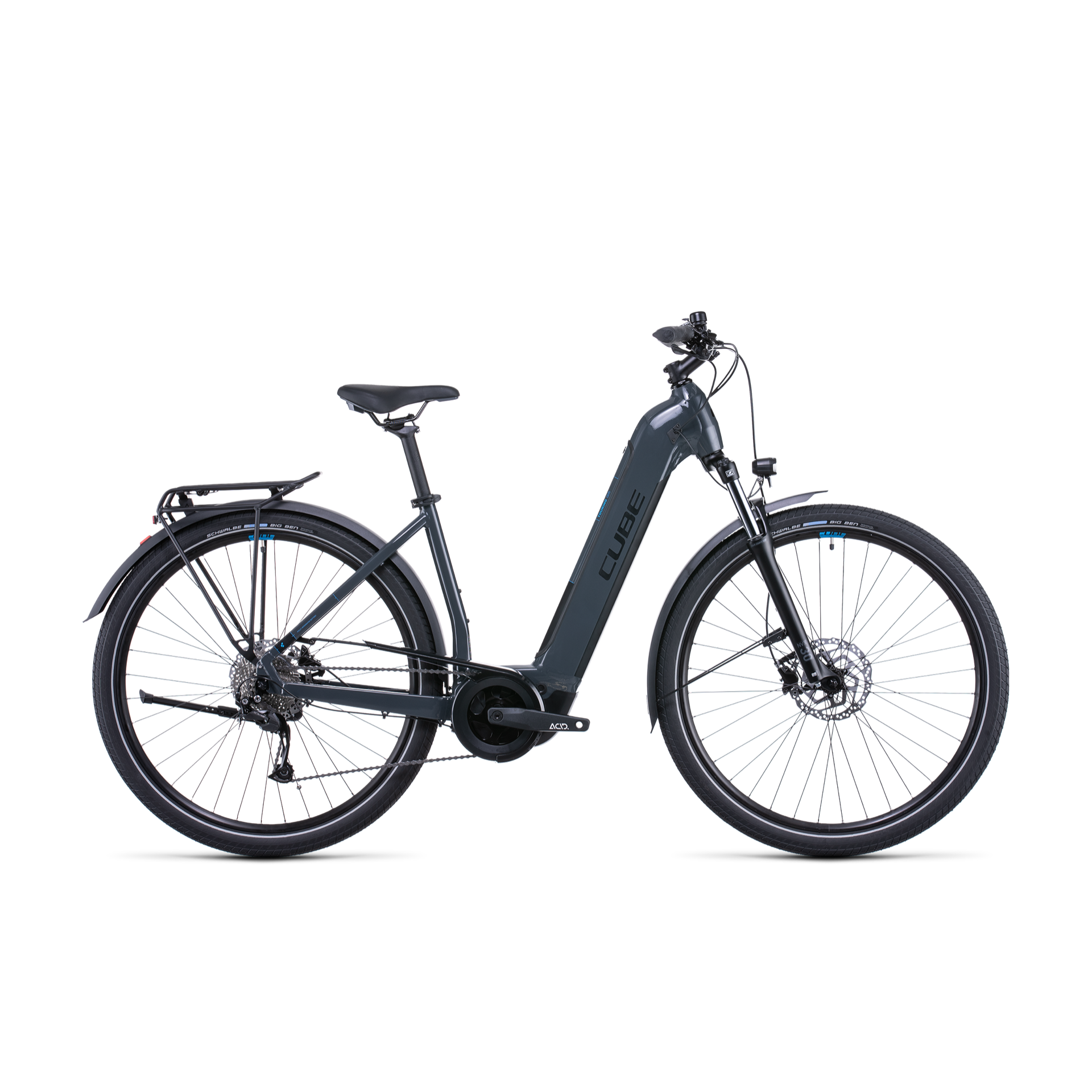 cube hybrid 400 e bike Cube Touring Hybrid ONE 400 EasyEntry Hybrid Bike Grey 'n' Blue XS