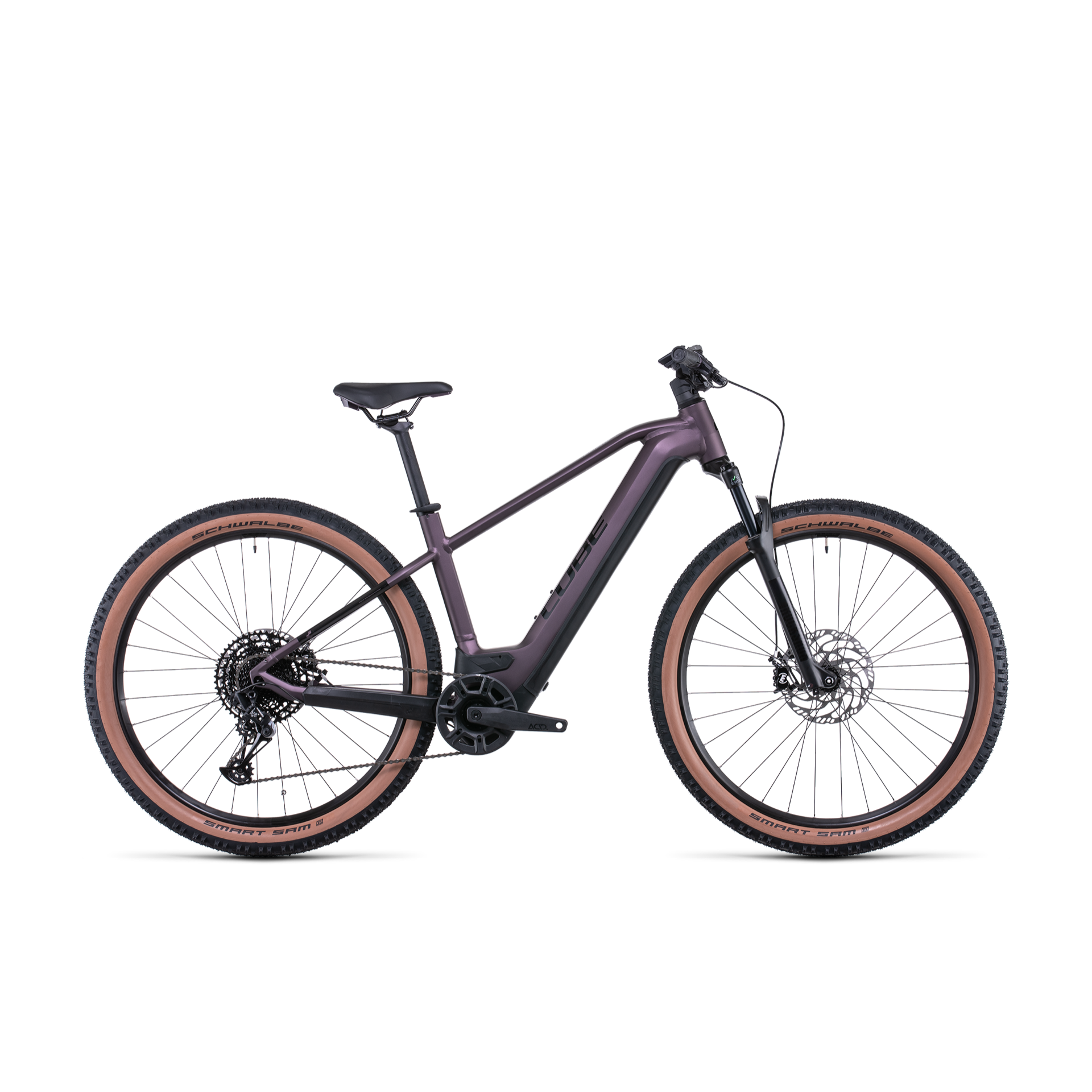 cube e-bike hardtail 750 Cube Reaction Hybrid EXC 750 Electric Hardtail Mountain Bike Smoky Lilac 'n' Black MD
