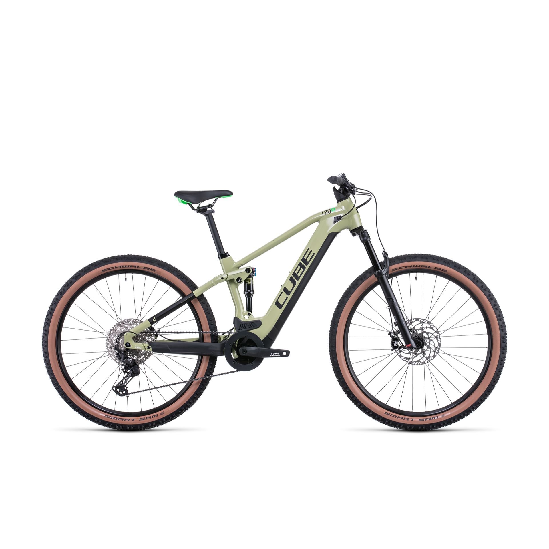 cube e bike fully stereo hybrid 120 625 Cube Stereo Hybrid 120 Race 625 Electric Dual Suspension Mountain Bike Green 'n' Flash Green MD
