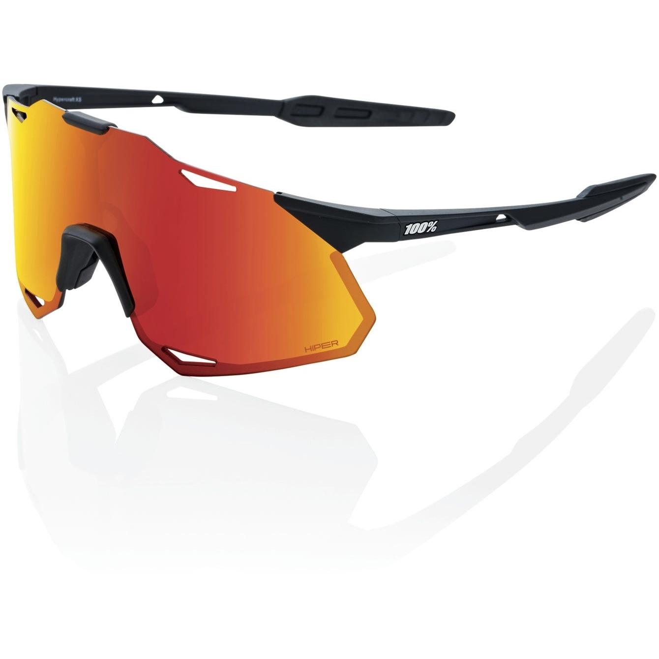 100% Hypercraft XS Sunglasses Soft Black Tack/Red Multilayer