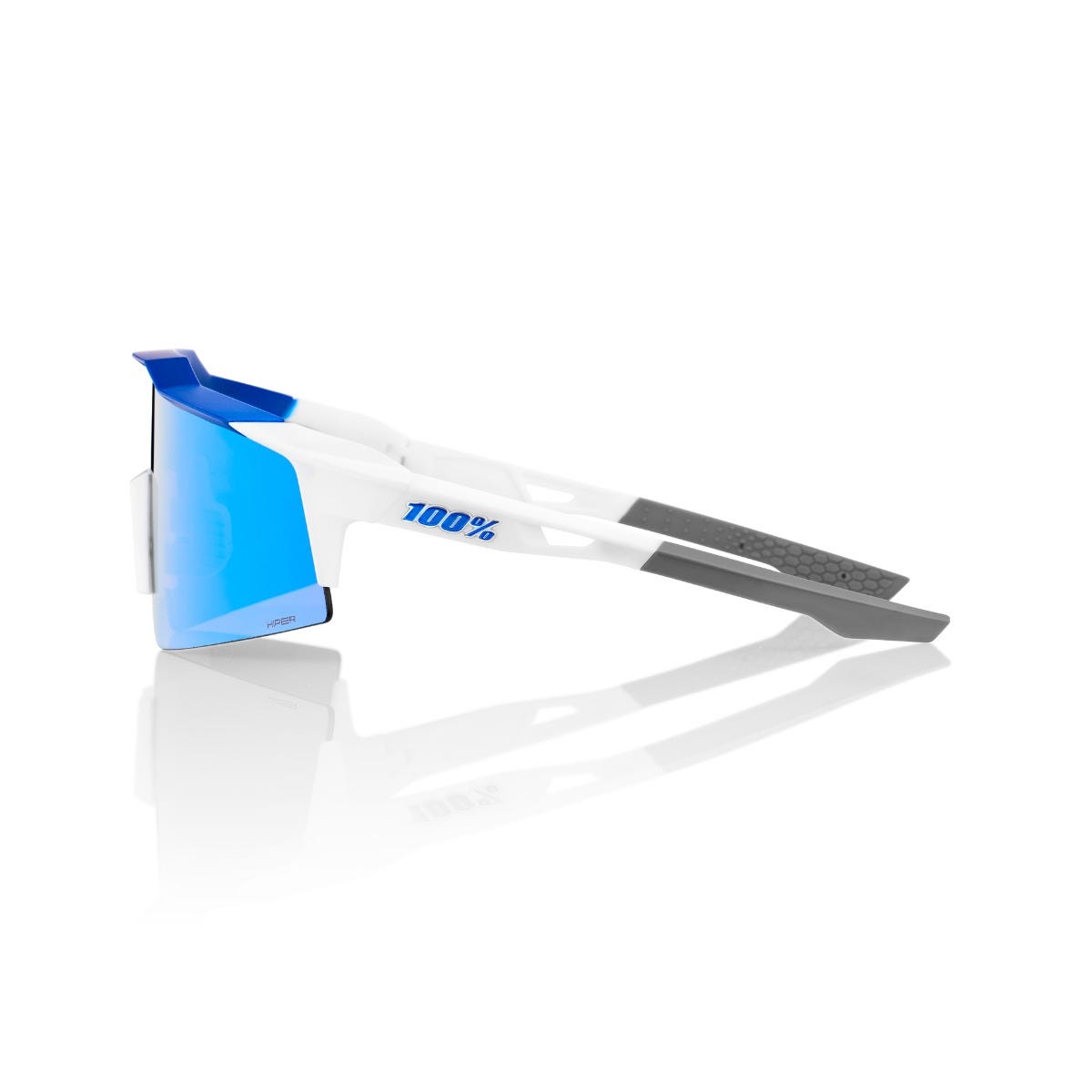 100% Speedcraft SL Sunglasses White/Blue with HiPER Blue Lens