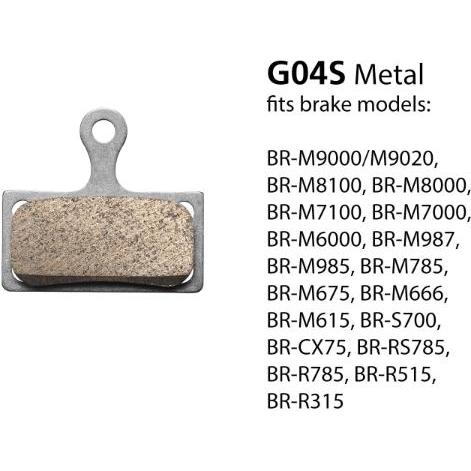 Shimano G04S Brakepad Metal Pads & Spring with Split Pin