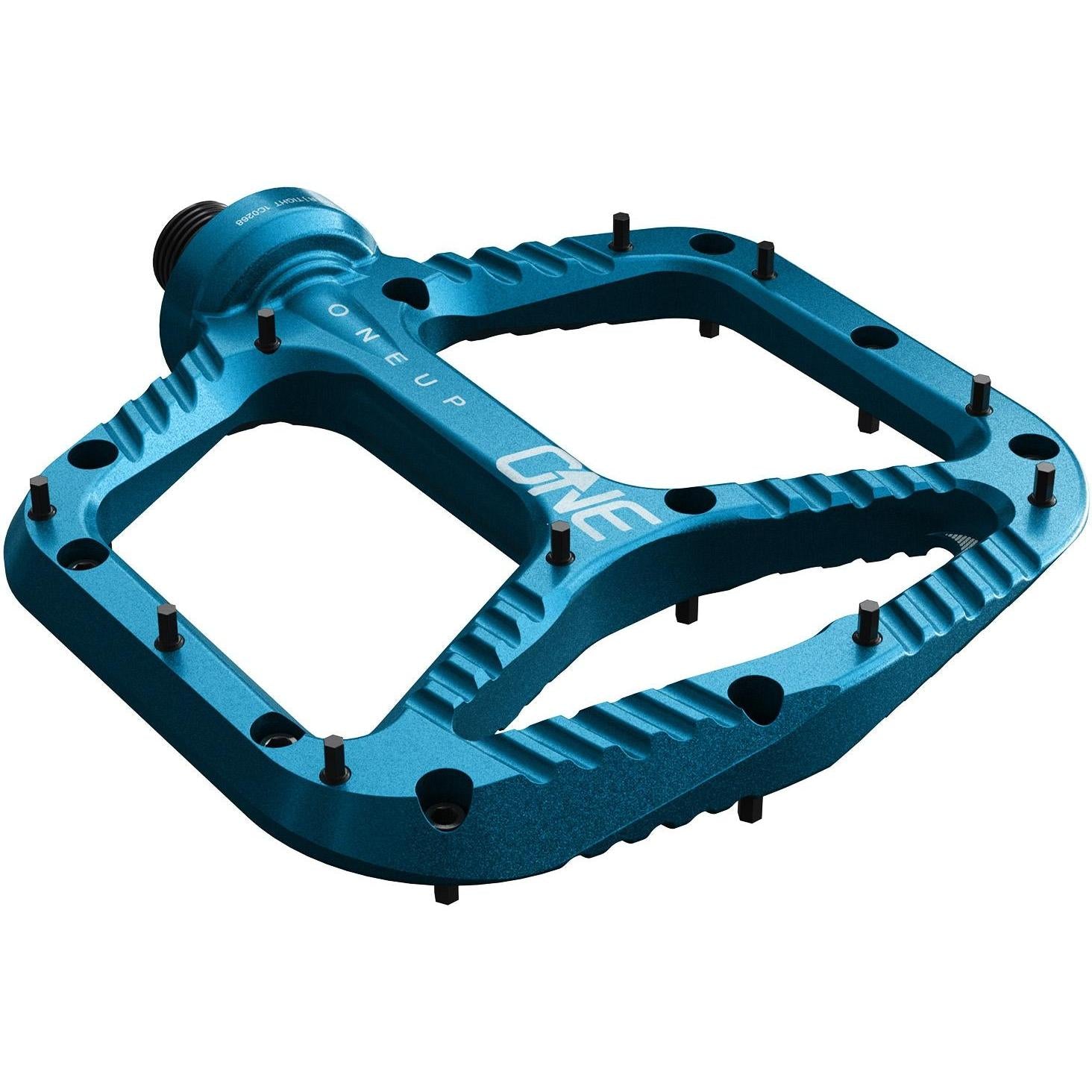 blue mtb pedals OneUp Components Aluminium Flat Pedals Blue – 99 Bikes