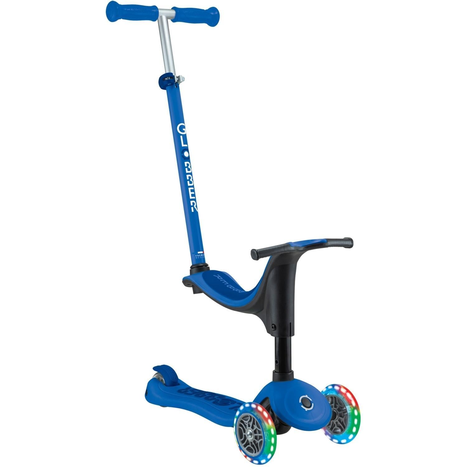 Globber Go Up Sporty Lights V2 Scooter Navy Blue/Dark Navy Blue