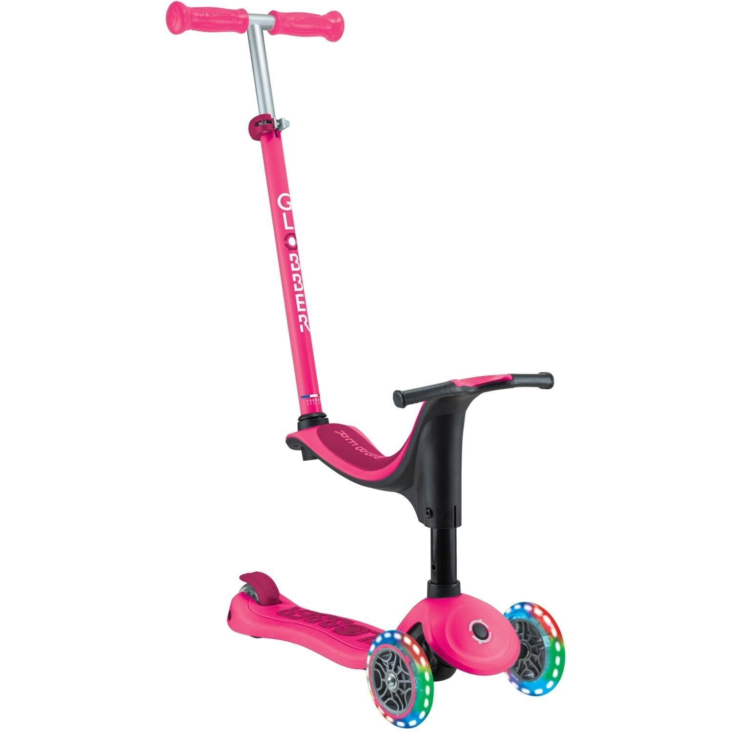 Globber Go Up Sporty Lights V2 Scooter Fuchsia/Dark Pink