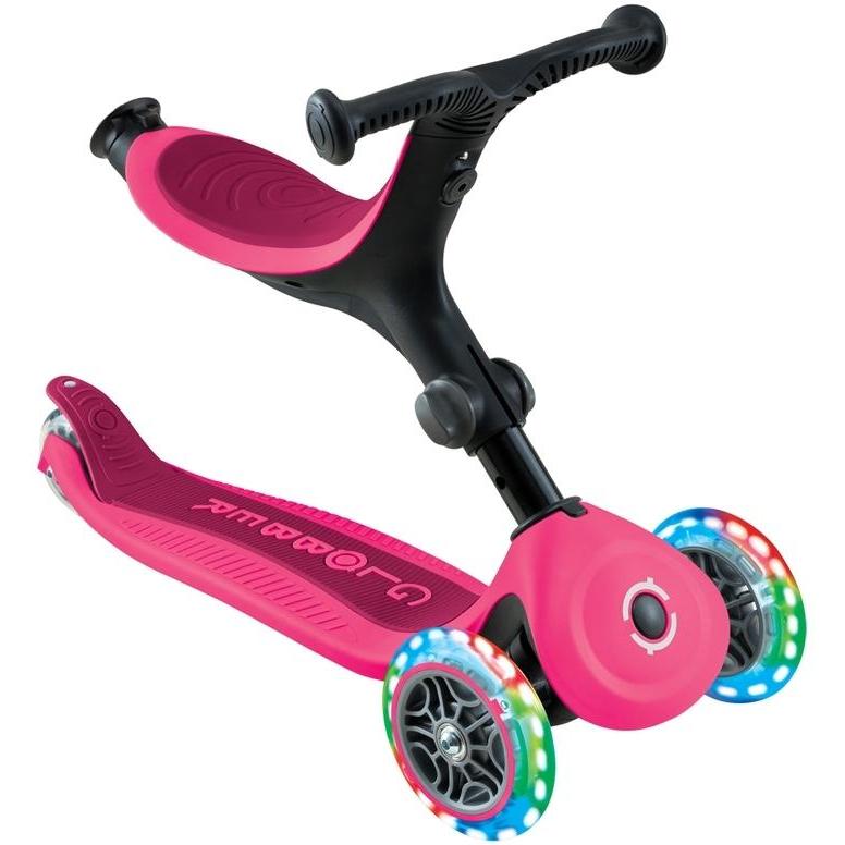 Globber Go Up Active With Lights Scooter Fuchsia/Dark Pink