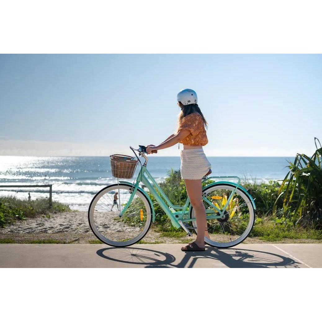 Pedal Uptown SL Electric Vintage Cruiser Bike 7-Speed Mint Green