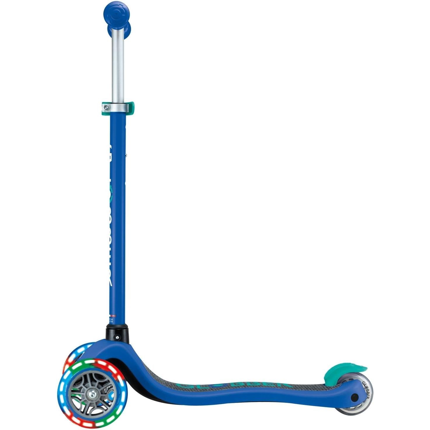 Globber Primo V2 Scooter With Lights And Griptape Navy Blue/Emerald Green