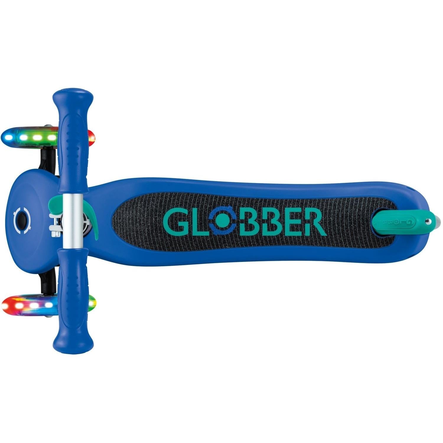 Globber Primo V2 Scooter With Lights And Griptape Navy Blue/Emerald Green