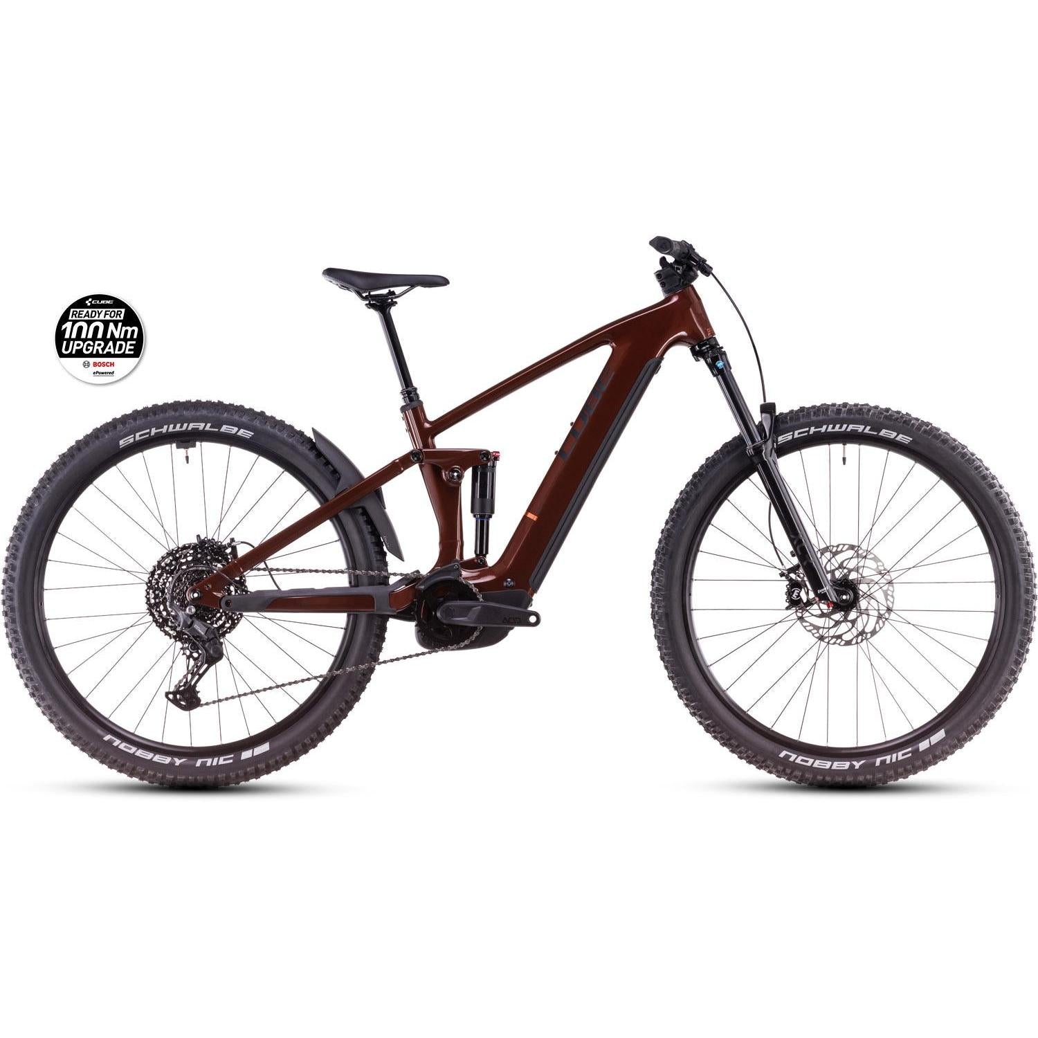 cube e bike performance line Cube Stereo Hybrid ONE44 Pro 800 Electric Trail Bike Bourbon'n'Black SM