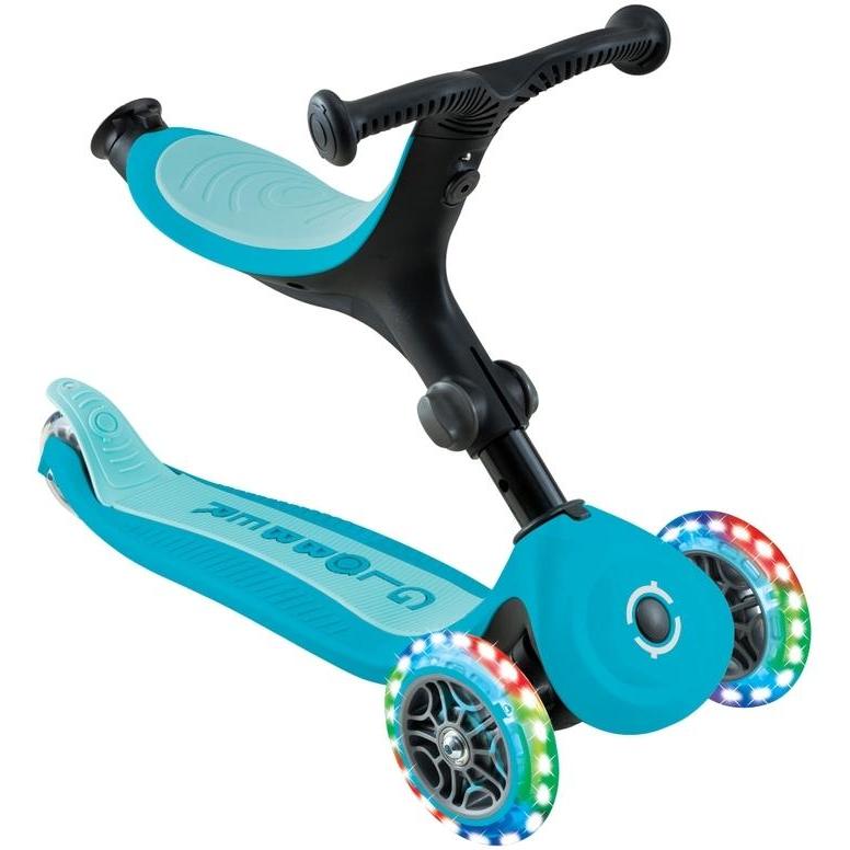 Globber Go Up Active Lights 360 - 3 in 1 Kids Scooter Aqua