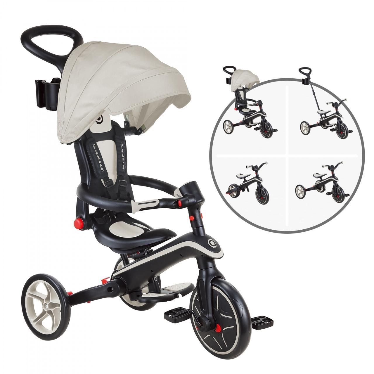 Globber Explorer Foldable 4in1 Kids Trike Taupe