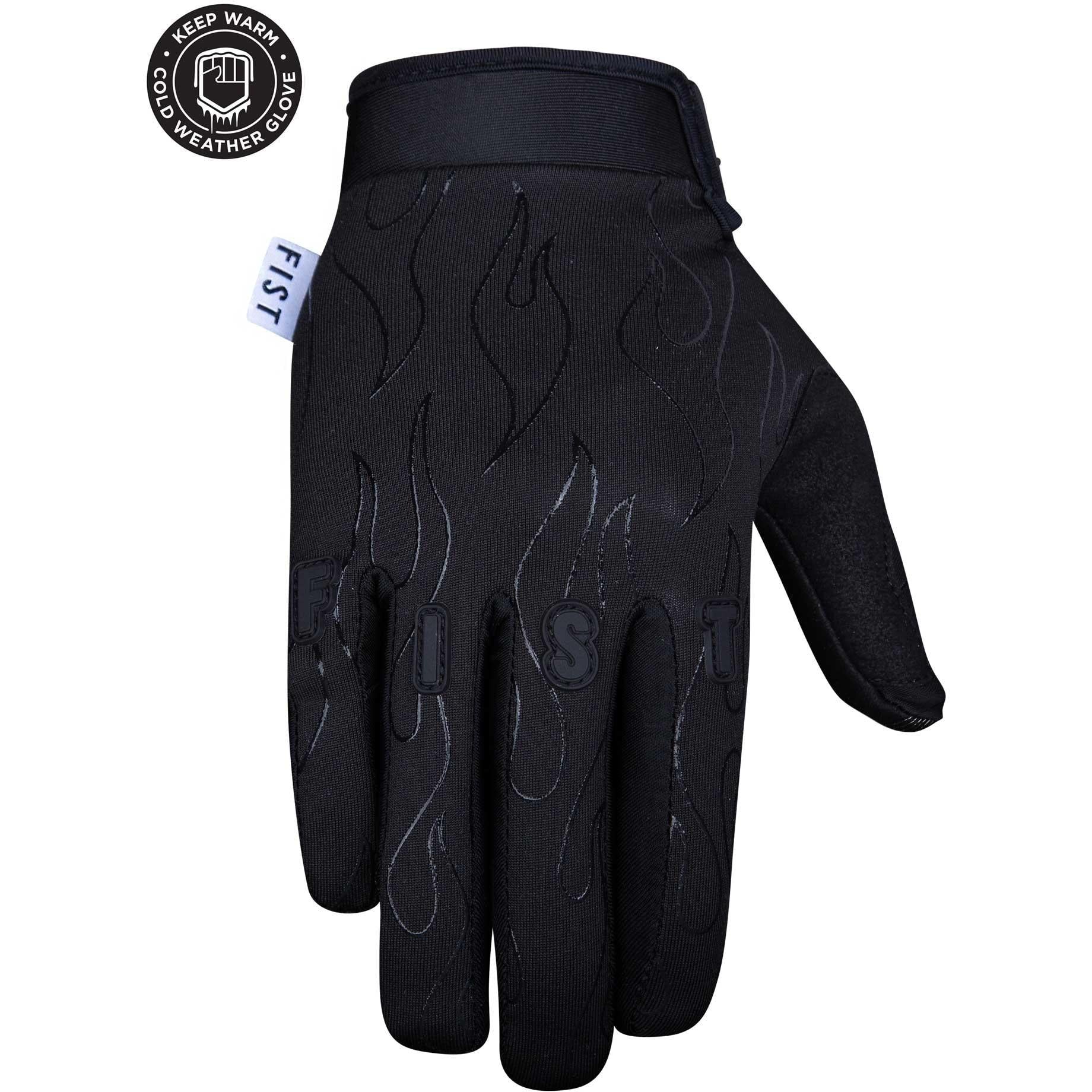 Fist Lil Fists Frosty Fingers Kids Winter Gloves Black Flames