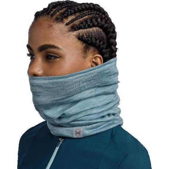 Buff Merino Lightweight Bike Multifunction Neck Warmer - Solid Pool Blue UNI