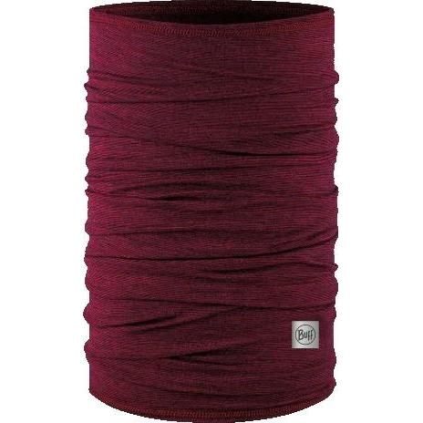 Buff Merino Lightweight Bike Multifunction Neck Warmer - Solid Garnet Red UNI