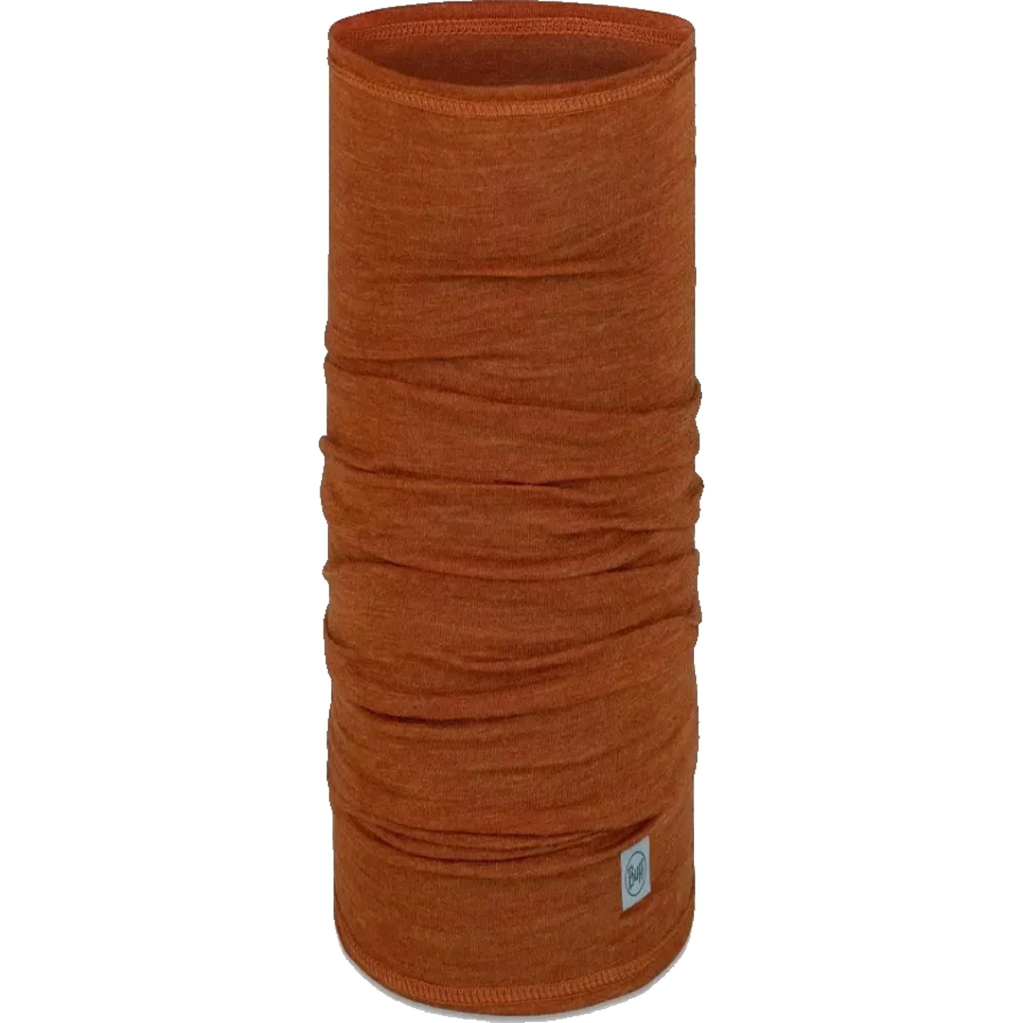 Buff Merino Lightweight Multifunction Neck Warmer Solid Cinnamon Orange