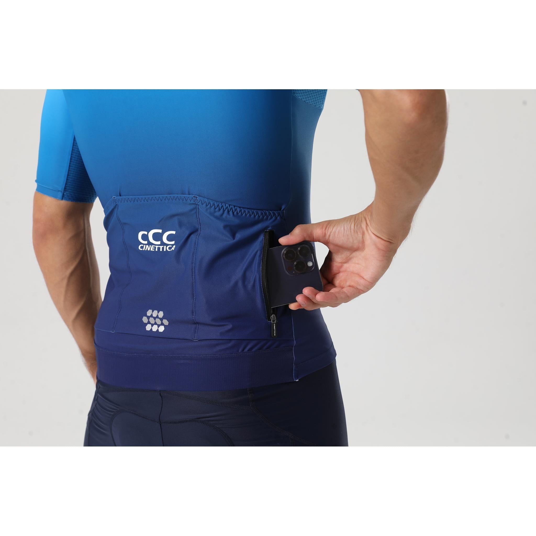 Cinettica Proton Short Sleeve Jersery Navy/Ocean Blue Fade