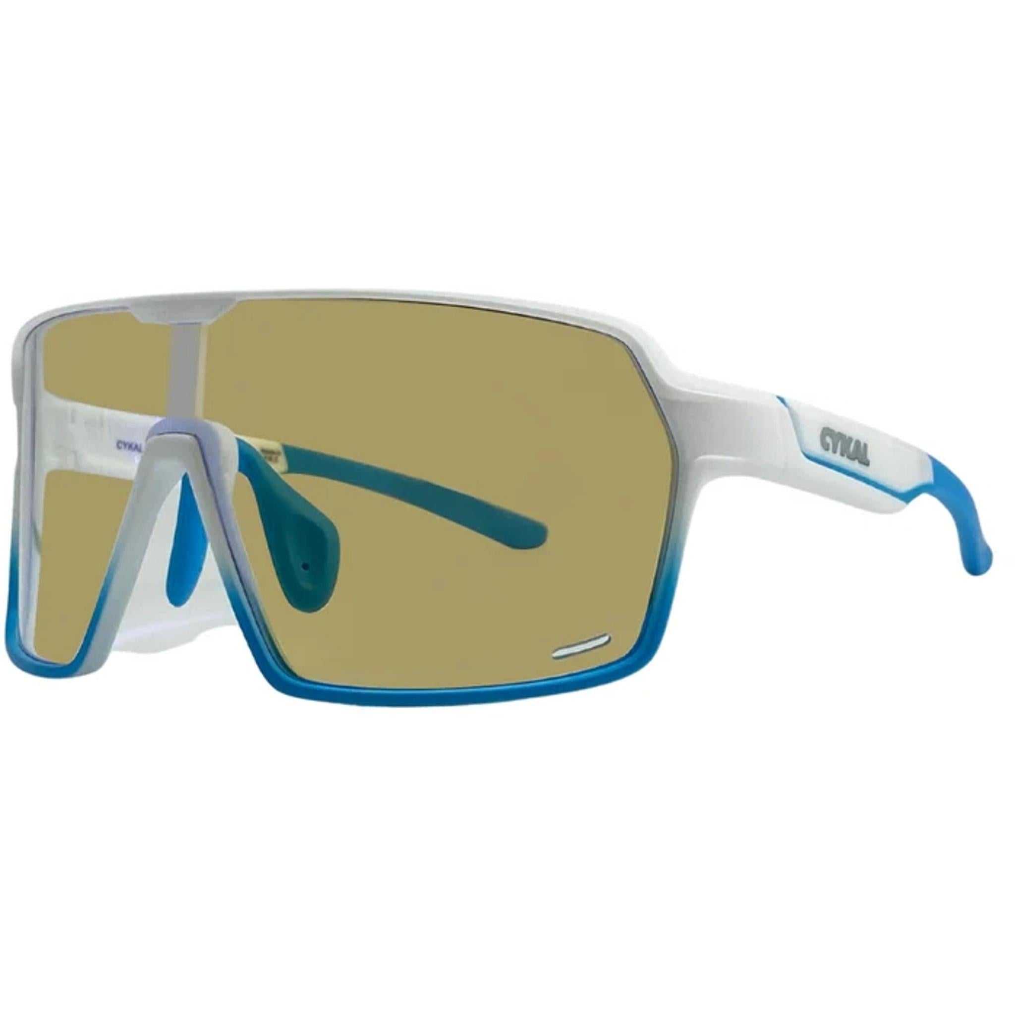 Cykal Pilot Sunglasses Matte White/Blue Flash - Photocromic Lens