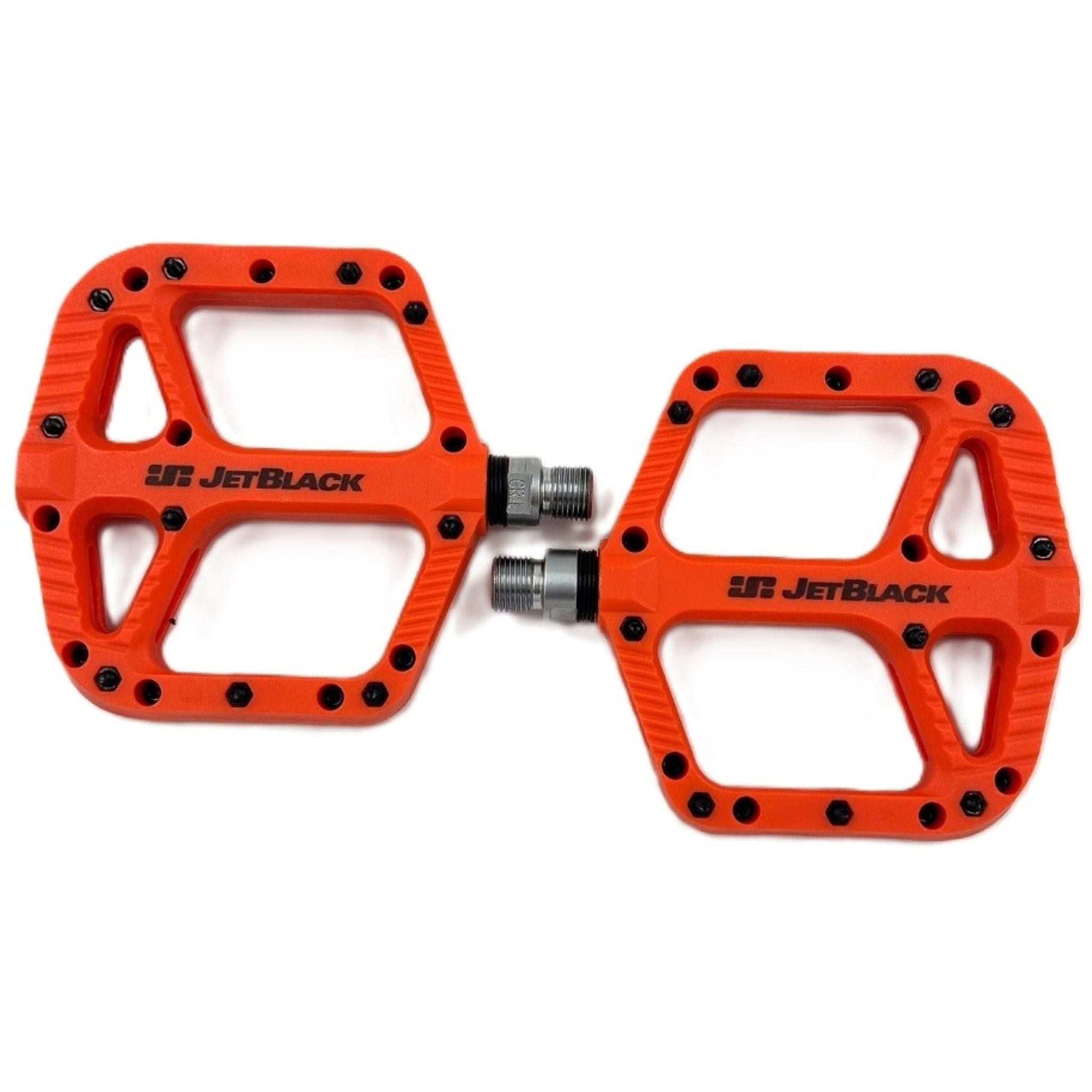 flat pedal orange Jetblack ThermoComp Flat Pedals Orange – 99 Bikes
