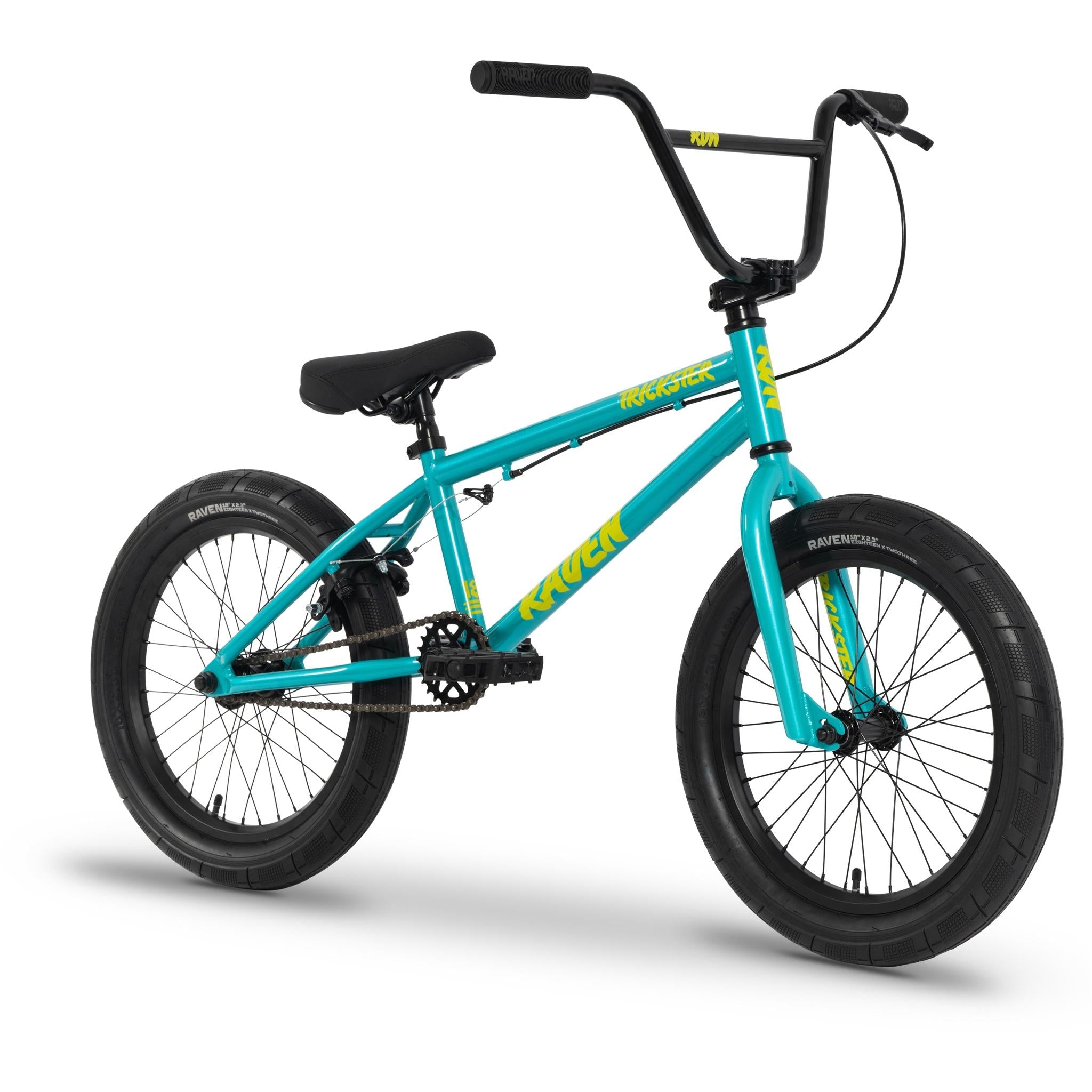 青緑色 BMX バイク Raven Trickster 18'' BMX Bike Solar Aqua – 99 Bikes