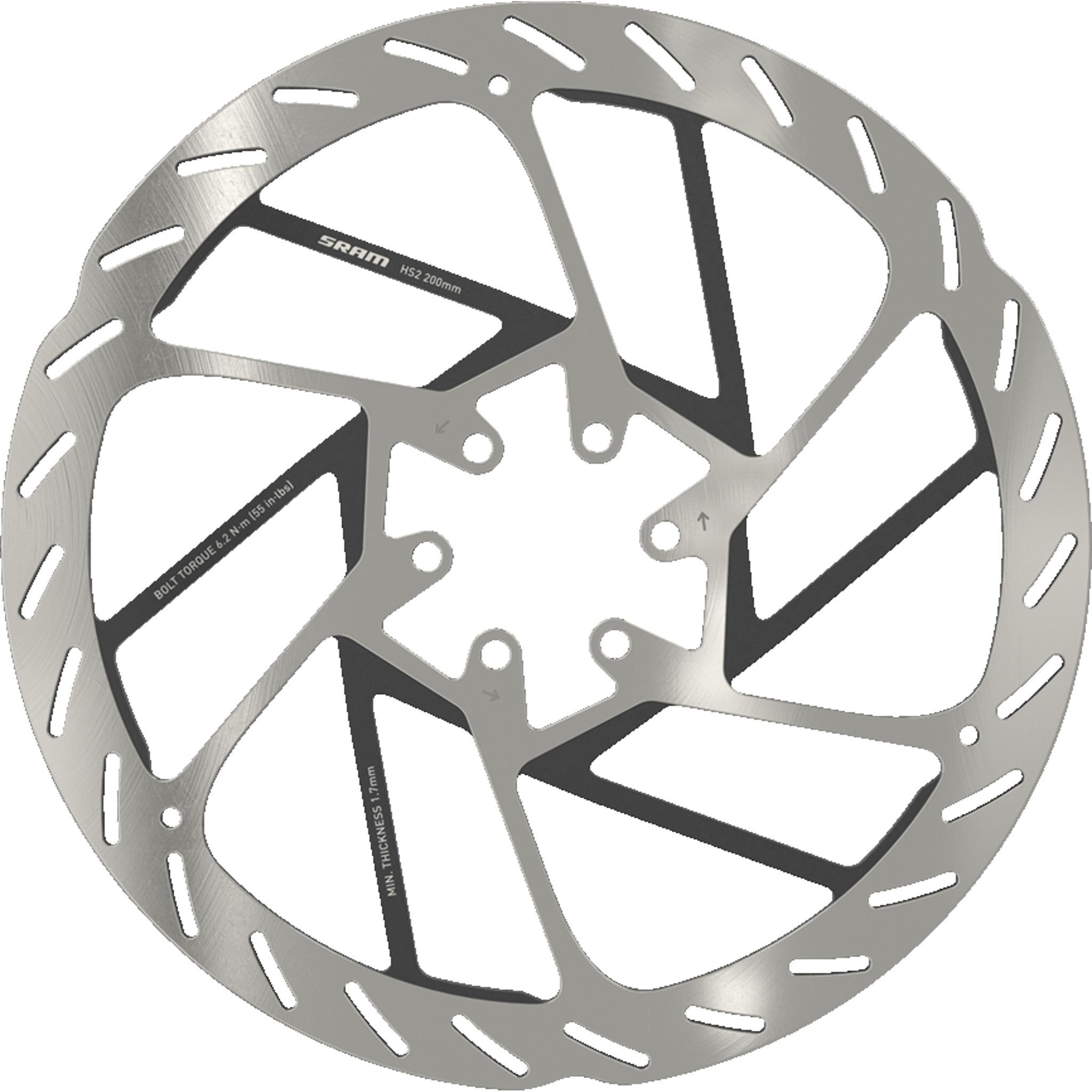 SRAM HS2 Disc Brake Rotor 6 Bolt 200mm Rounded