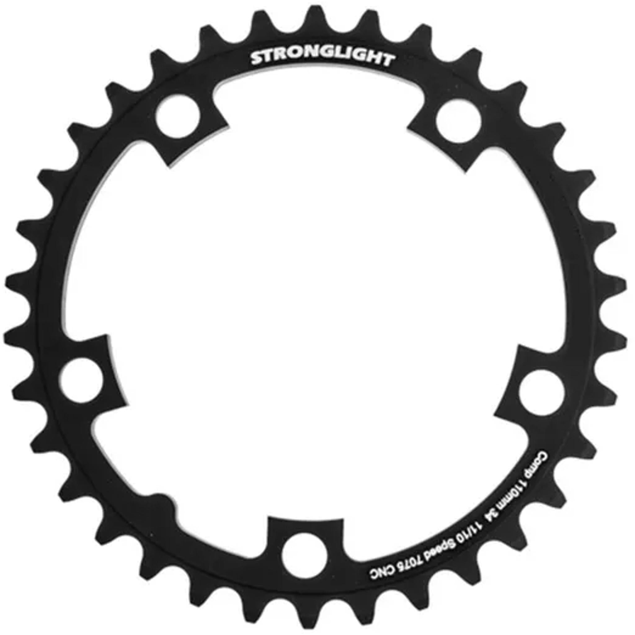 Stronglight Road Chainring 34T 7075 CNC Black - 110mm BCD, 5 Hole for 10/11 Spd
