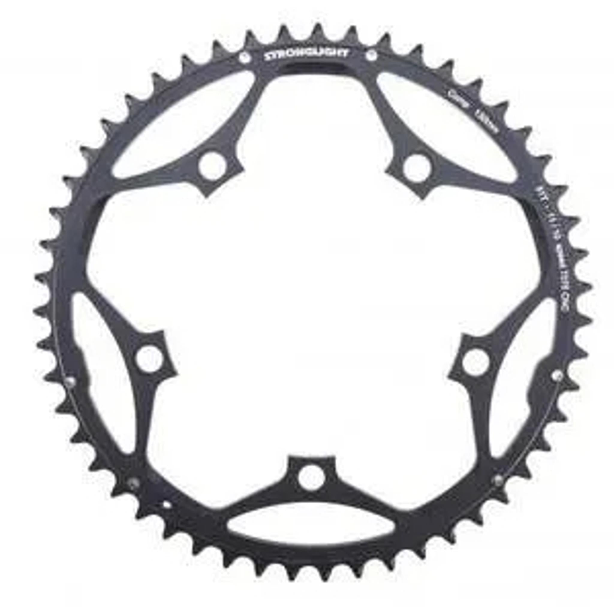 Stronglight Road Chainring Standard Type S 7075 CNC black 11/10 130BCD outer 53T 5 Arm