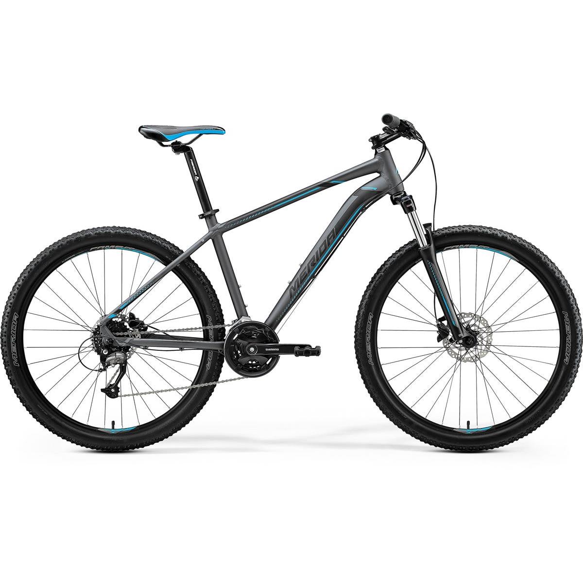 merida mountainbike big seven 40D Mountain Bike Matt Dark Silver/Blue/Black (2020) Handschuhe-Halbfinger Scheibenbremse Color:Black - Monument