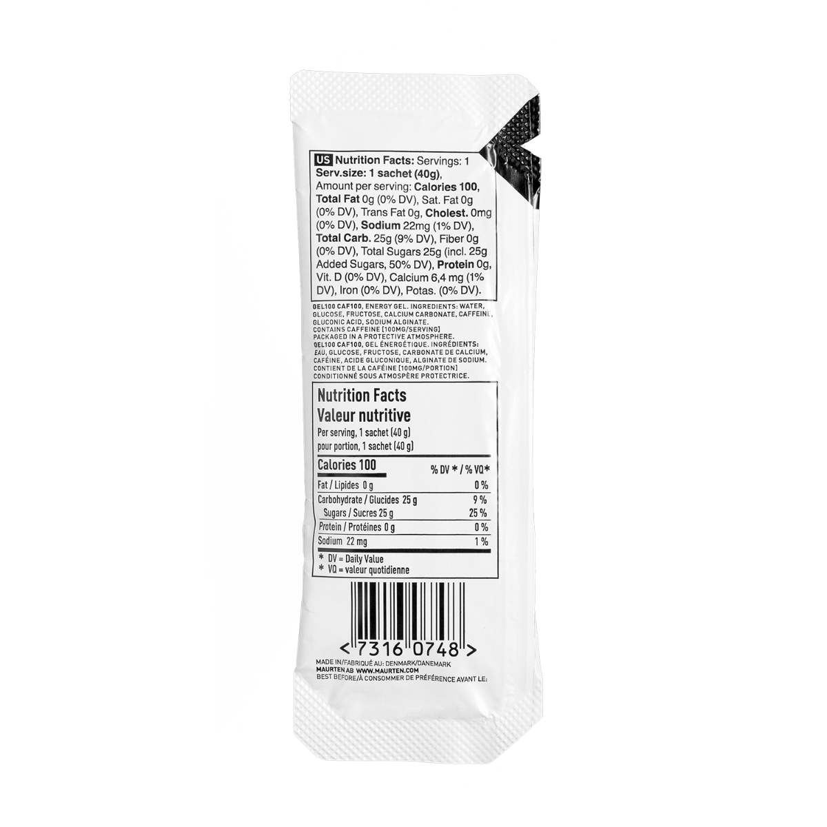 Maurten Gel 100 Caf 100 Nutrition 40g Sachet