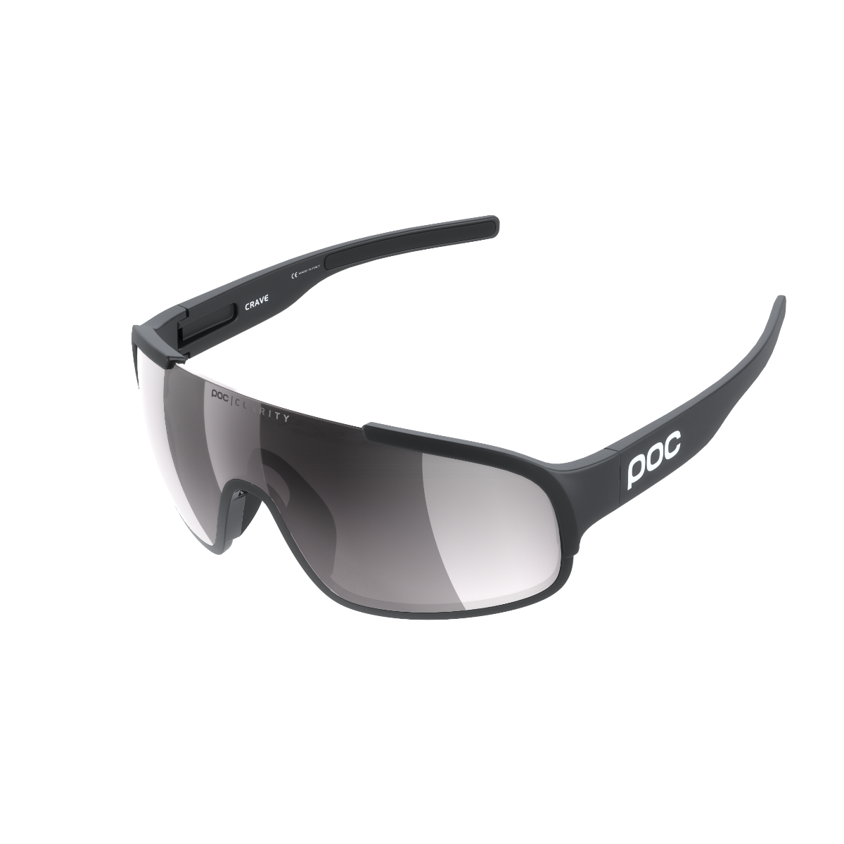 POC Crave Sunglasses Uranium Black With Violet/Silver Mirror Lens