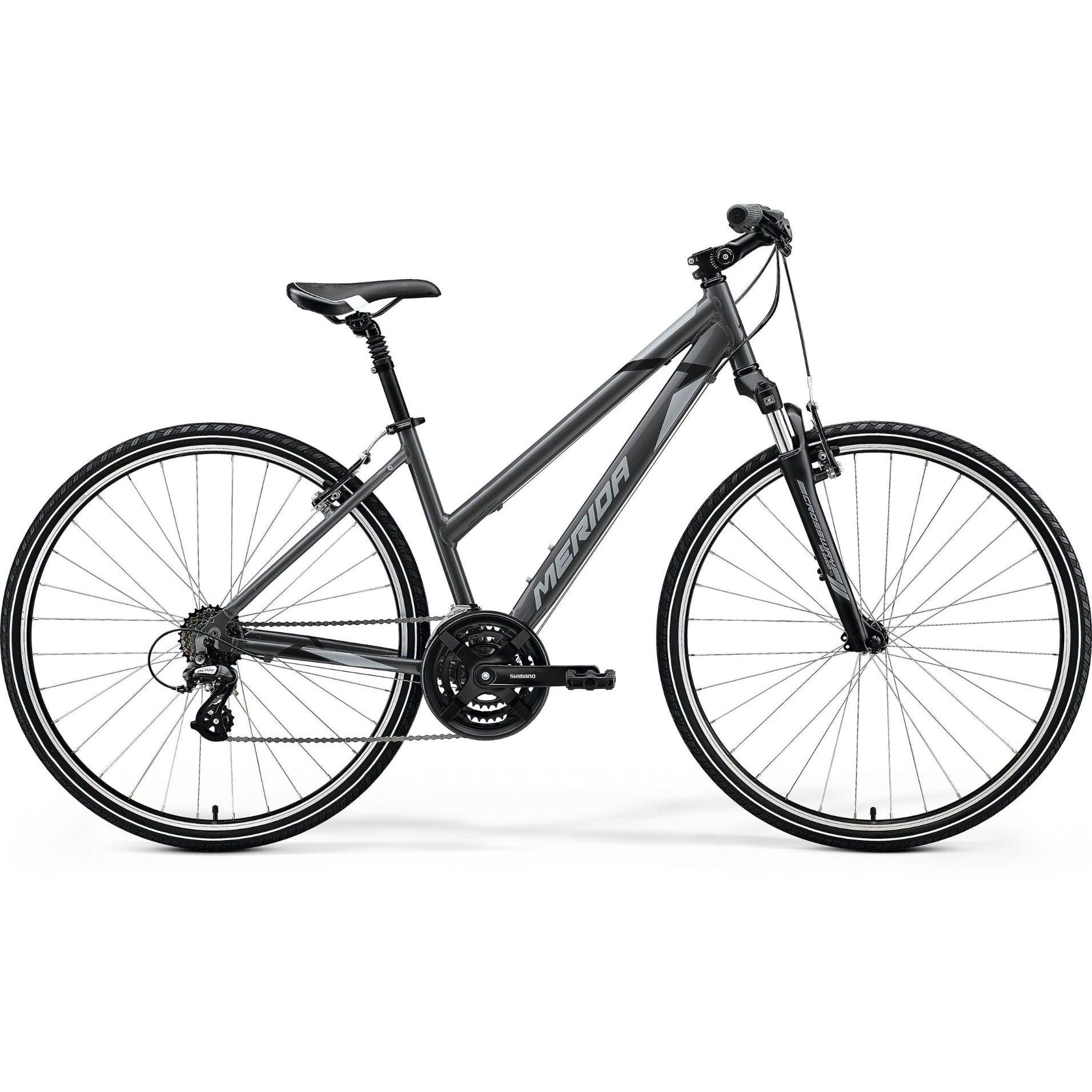 Merida Crossway 10 V Hybrid Bike Silk Anthracite/Grey/Black – 99 Bikes