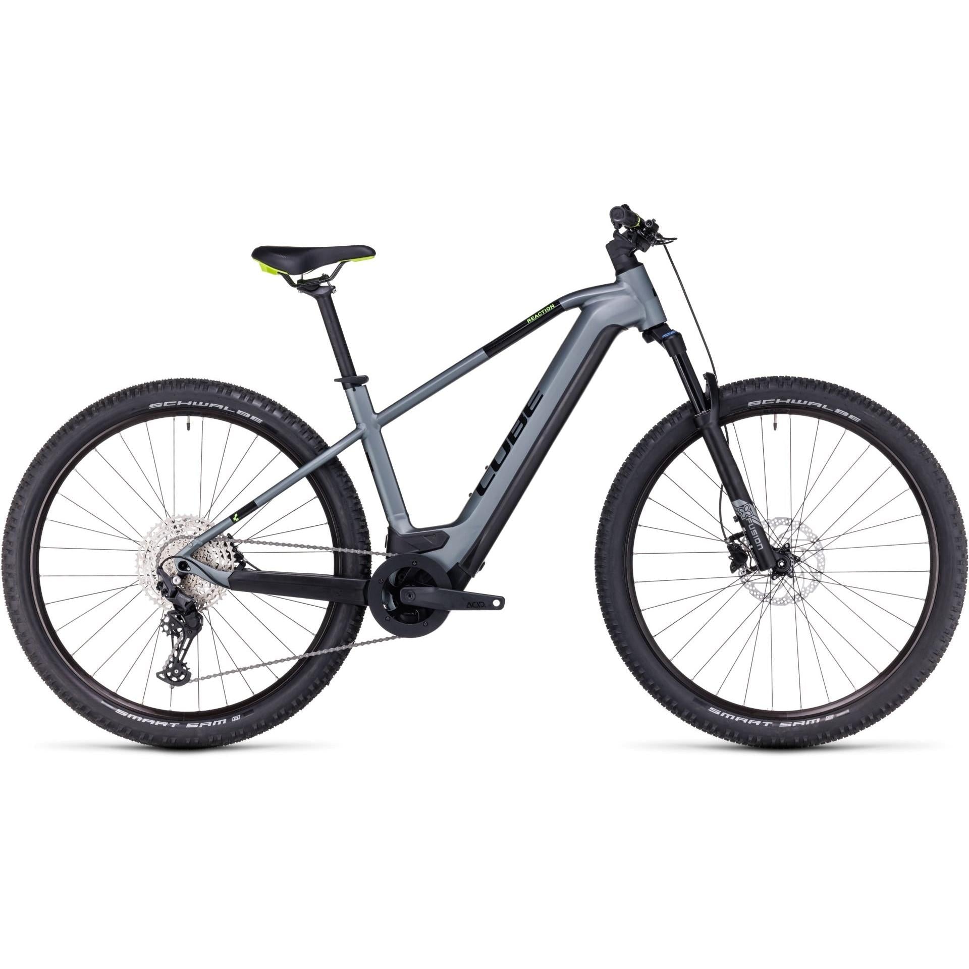 Cube Reaction Hybrid Pro 500 Electric Hardtail Mountain Bike Flash Grey 'n' Green