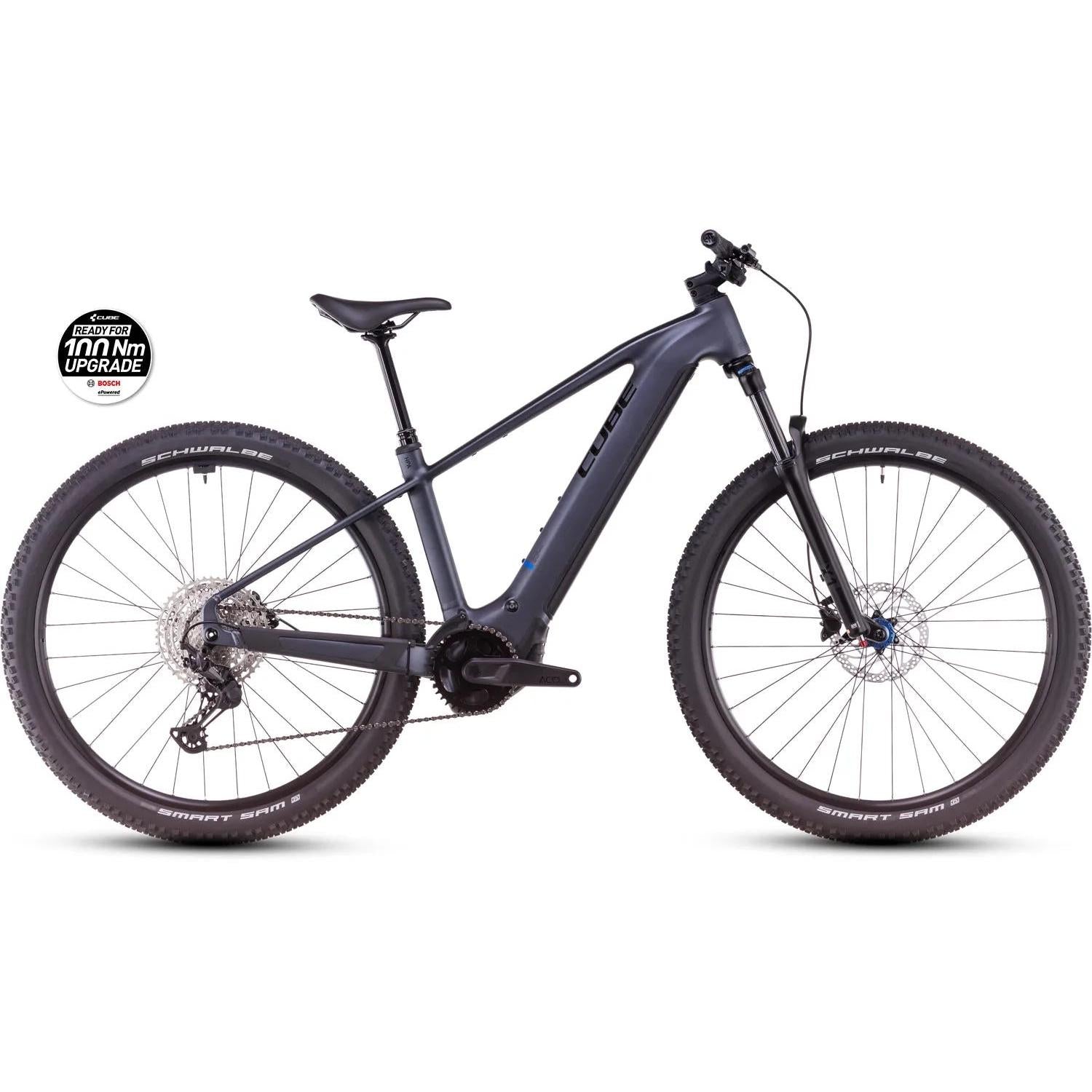 EX-DEMO Cube Reaction Hybrid Pro 600 Electric Hardtail Mountain Bike Metallicgrey'n'Black (Large)