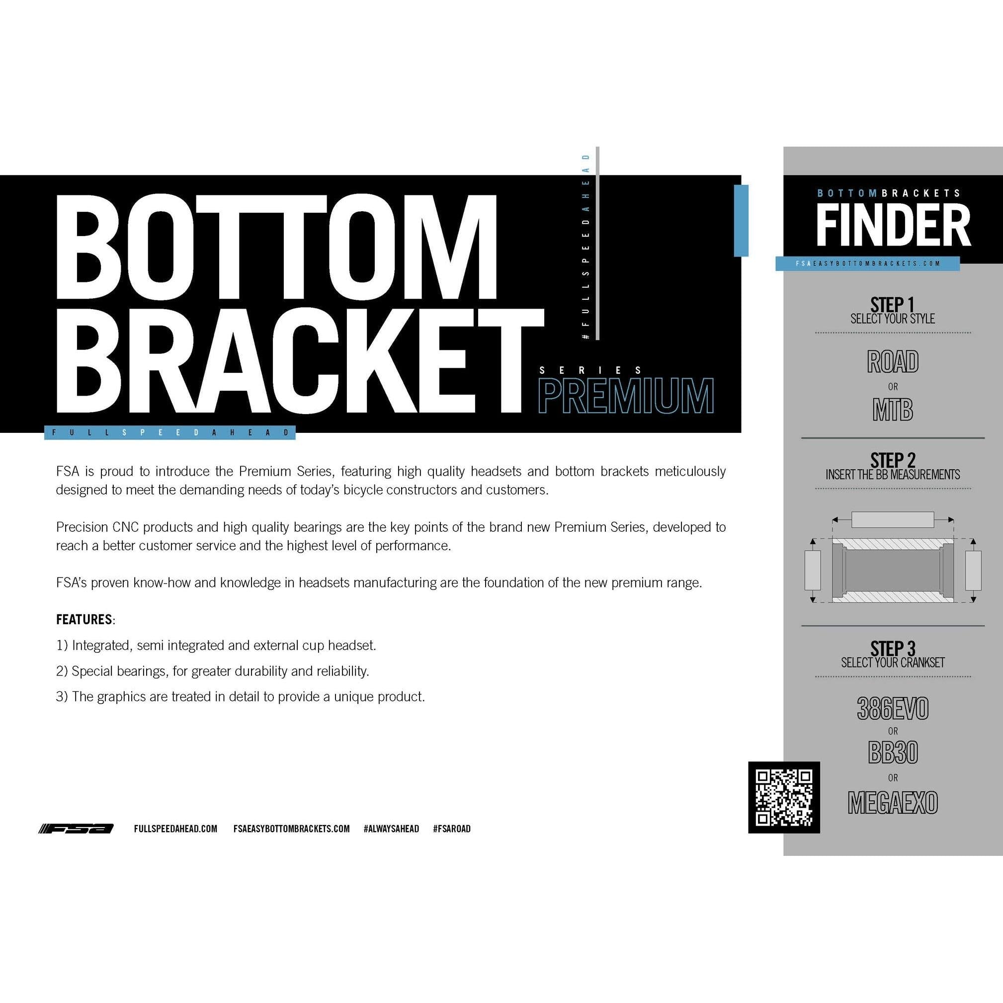 FSA Bottom Bracket Adapter Mega Exo 24mm/ 240mm Spindle to PF30