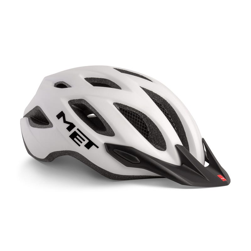 MET Crossover Helmet White with LIGHT – 99 Bikes