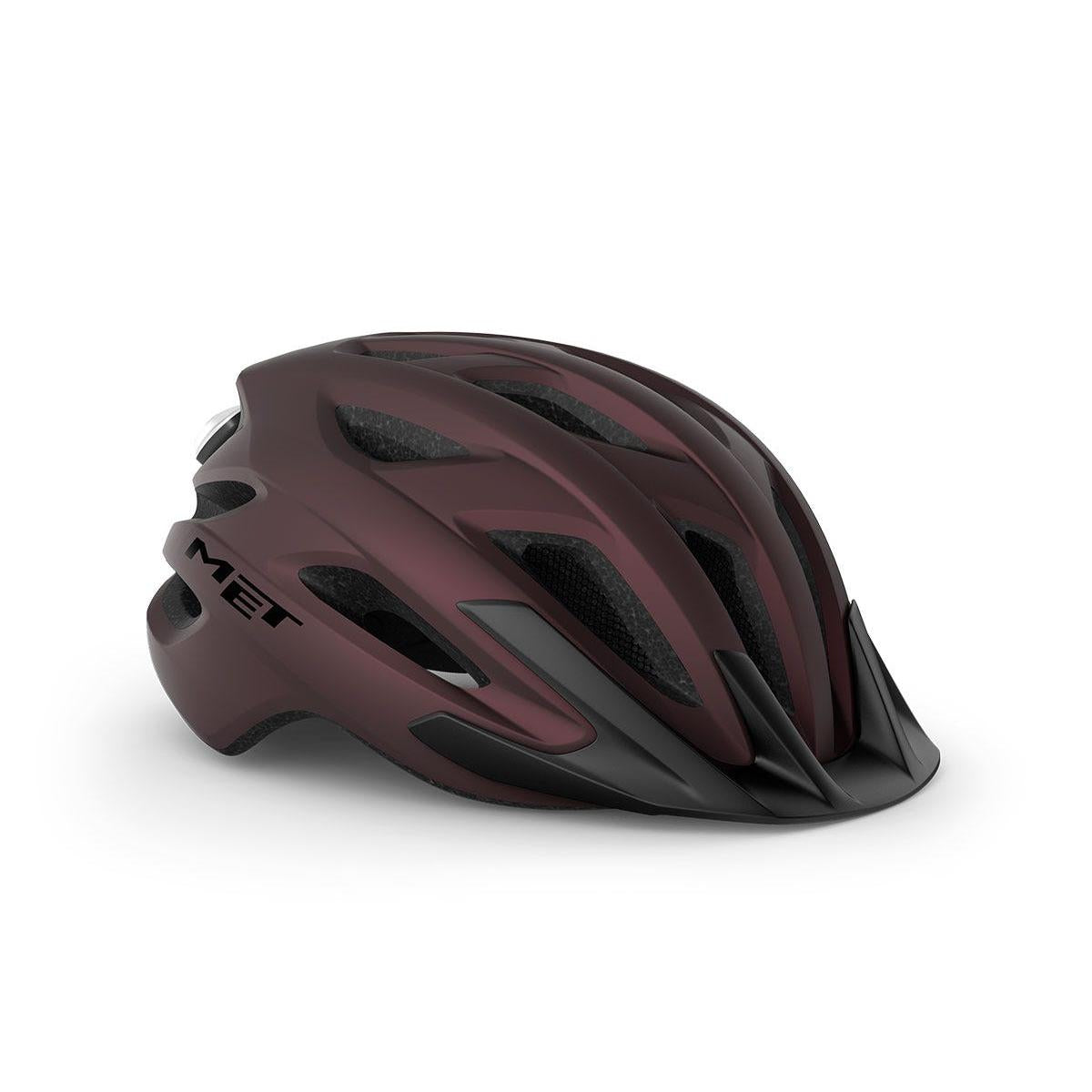 Met Crossover Helmet Burgundy Matte with LIGHT